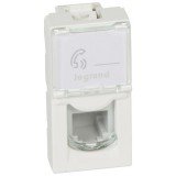 Розетка телефонная RJ11, Mosaic, одинарная, цвет белый 078730 Legrand
