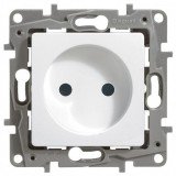 Розетка Valena Etika, со шторками, безвинтовые клеммы, цвет белый 672234 Legrand