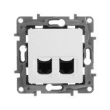 Розетка компьютерная RJ45 Кат.5e UTP Etika, двойная, цвет белый 672255 Legrand