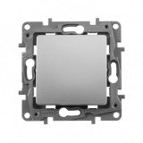 Переключатель Etika, одноклавишный, без подсветки, цвет алюминий 672405 Legrand