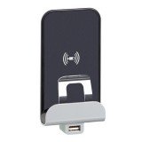 Модуль беспроводной зарядки Qi 1А Etika, USB type-A 5V, одинарная, цвет антрацит, алюминий 672437 Legrand