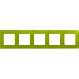 Рамка Etika, 5 постов, цвет зеленый папоротник 672545 Legrand