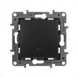 Выключатель Etika, одноклавишный, с подсветкой, цвет антрацит 672603 Legrand