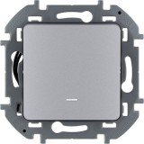 Выключатель двухклавишный, INSPIRIA, 10 AX, 250 В, цвет алюминий 673612 Legrand