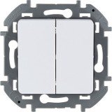 Выключатель двухклавишный, INSPIRIA, 10 AX, 250 В, цвет белый 673620 Legrand