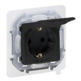 Розетка 2К+З IP 44 с откидной крышкой и шторками, немецкий стандарт, 16 А, 250 В, цвет антрацит 673743 Legrand
