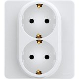 Розетка 2 x 2К+З, немецкий стандарт, 16 А, 250 В, цвет белый 673750 Legrand