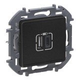 Зарядное устройство с двумя USB-разьемами A-C 240В/5В 3000мА, цвет антрацит 673763 Legrand