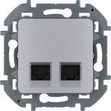 Двойная розетка RJ 45, категория 6, UTP, INSPIRIA, цвет алюминий 673842 Legrand