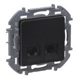 Двойная розетка RJ 45, категория 6, UTP, INSPIRIA, цвет антрацит 673843 Legrand