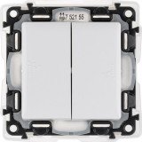 Выключатель Valena LIFE, двухклавишный, без подсветки, цвет белый IP44 752155 Legrand