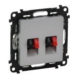 Розетка акустическая Valena Life, 2 пары, цвет алюминий 753678 Legrand