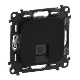 Розетка телефонная RJ11, Valena ALLURE, одинарная, цвет матовый черный 753948 Legrand