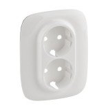 Накладка Valena Allure, с заземлением, двойная, цвет белый 754955 Legrand