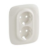 Накладка Valena Allure, с заземлением, двойная, цвет жемчуг 754959 Legrand