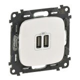Розетка USB type-A, 1.5A, Valena ALLURE, двойная, цвет белый 754995 Legrand