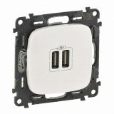 Розетка USB type-A, 1.5A, Valena ALLURE, двойная, цвет жемчуг/перламутр 754999 Legrand