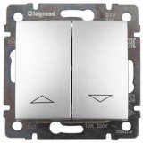 Выключатель для рольставней Valena с фиксацией, без подсветки, цвет алюминий 770104 Legrand