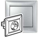 Розетка Valena, винтовые клеммы, цвет алюминий 770123 Legrand