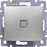 Переключатель на два направления Valena, одноклавишный, с подсветкой, цвет алюминий 770126 Legrand