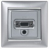 Розетка VGA (HD-15) + Jack 3,5 мм Valena, Galea Life, Etika, Mosaic, цвет алюминий 770282 Legrand