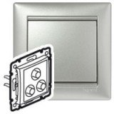 Розетка 3хRCA Valena, Galea Life, Etika, Mosaic, цвет алюминий 770284 Legrand
