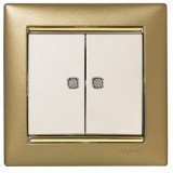 Выключатель Valena, двухклавишный, с подсветкой/2 led, цвет слоновая кость 774113 Legrand