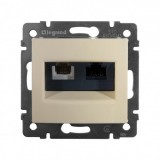 Розетка телефонная RJ11+компьютерная RJ45 Кат.6 UTP без монтажных лапок Valena, двойная, цвет слоновая кость 774180 Legrand