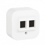 Корпус для 1 или 2 разъемов Modular Jack (тип Keystone/AMP) Quteo, двойная, цвет белый 782226 Legrand