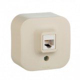 Розетка телефонная RJ11 Quteo, одинарная, цвет слоновая кость 782244 Legrand