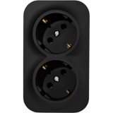 Розеточный блок двойной Quteo без шторок черный 782470 Legrand